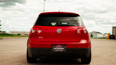 Giveaway vehicle, rear view