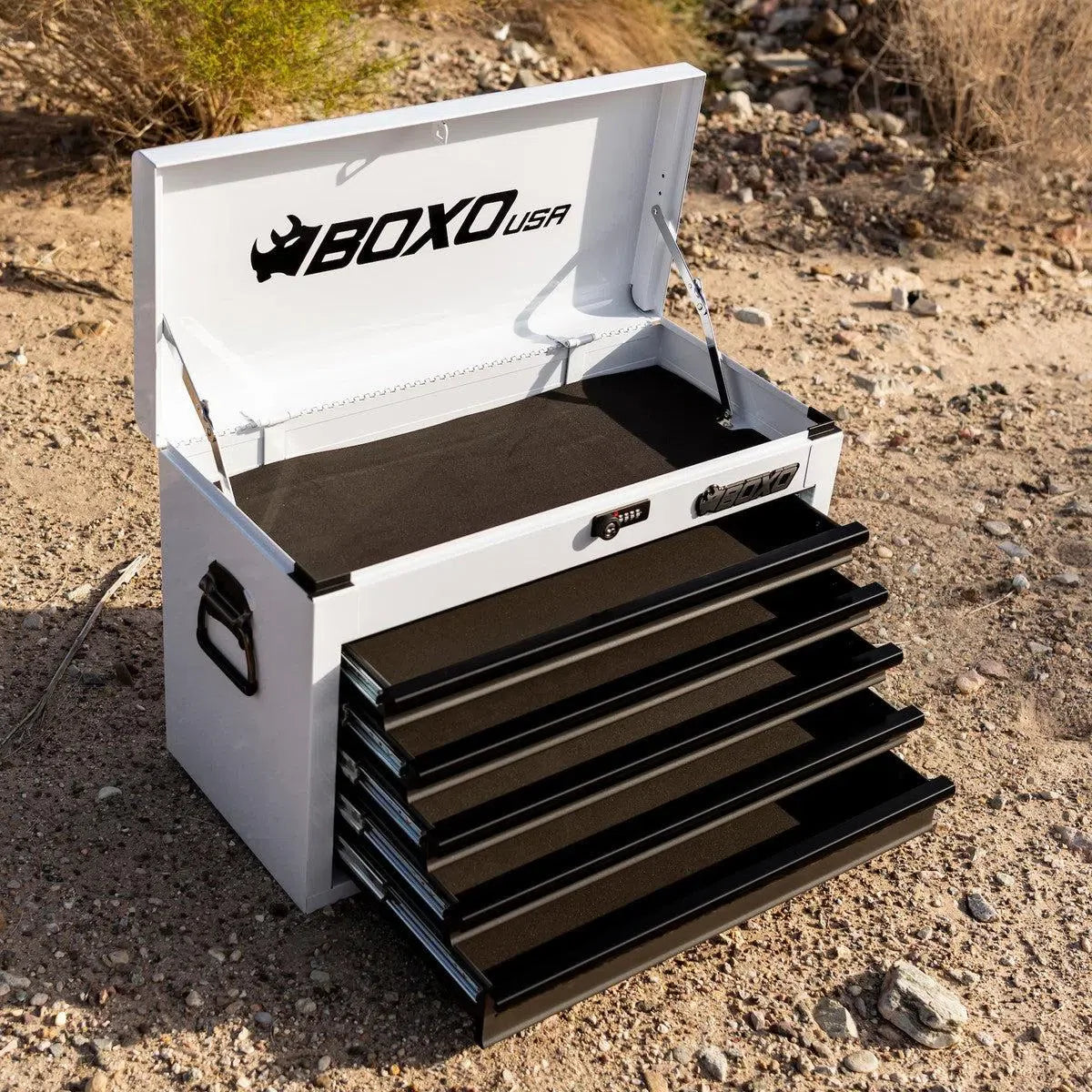 BoxoUSA 26" 5-Drawer Hand Carry Tool Box ECC26501L-SBK-BK