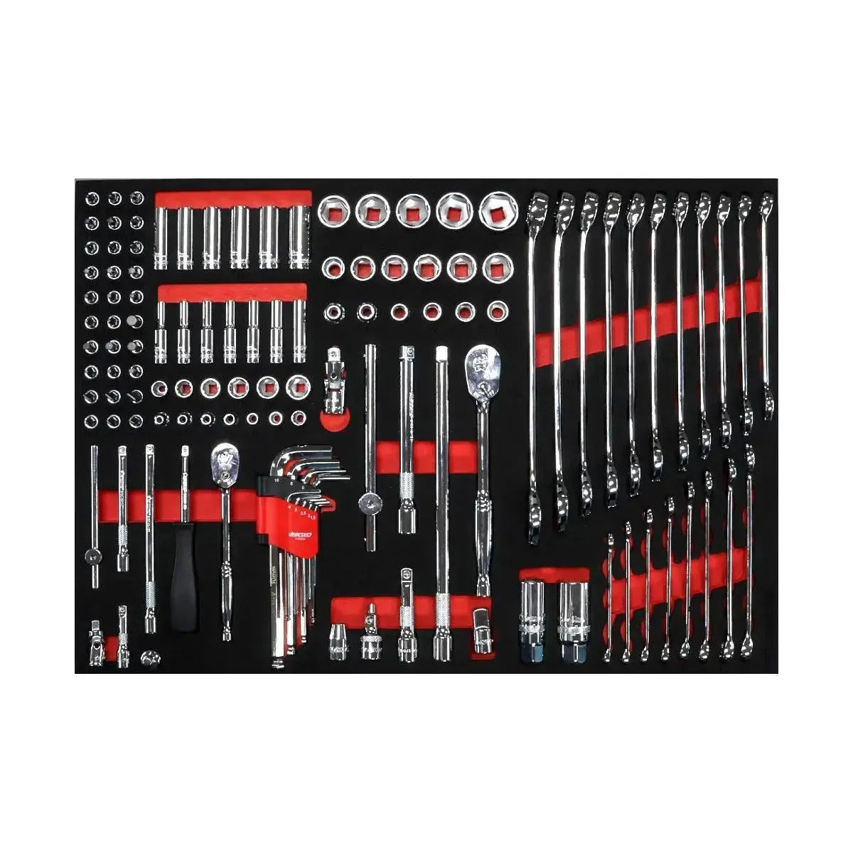 BoxoUSA Pro Series | 28" 3-Drawer Flip-Top Service Cart with 160-Piece Quick Service Master Tool Set 28BQS-BK-R