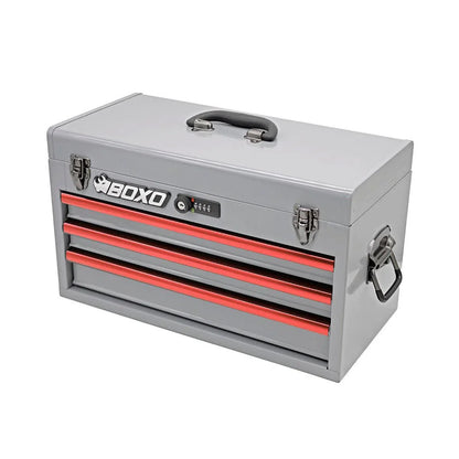 BoxoUSA KartBox | 69-Piece Metric Karting 3-Drawer Hand Carry Tool Box GOKARTBX1-NGY1-R