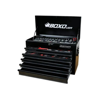 BoxoUSA MotoBox | 103-Piece Metric Motorcycle Tool Set with 5-Drawer Hand Carry Tool Box MOTOBX5-BK