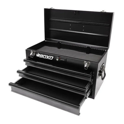 BoxoUSA 20" 3-Drawer Hand Carry Tool Box ECC20301L-SBK1-BK