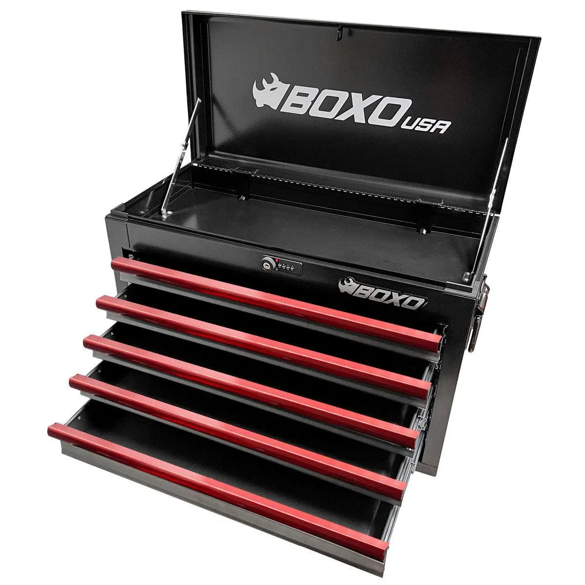 BoxoUSA 26" 5-Drawer Hand Carry Tool Box ECC26501L-SBK-BK
