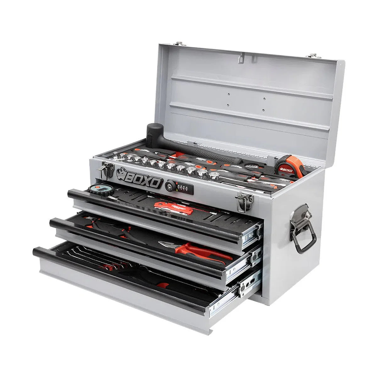 BoxoUSA KartBox | 69-Piece Metric Karting 3-Drawer Hand Carry Tool Box GOKARTBX1-NGY1