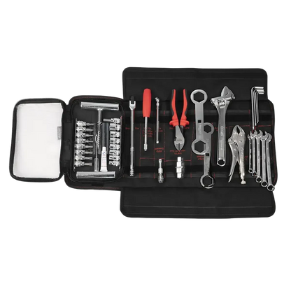 BoxoUSA Adventure Motorcycle Roll | 40-Piece Metric Motorcycle Tool Kit PA923