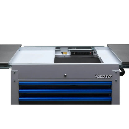 BoxoUSA Pro Series | 35" 3-Drawer Slide-Top Service Cart Tool Box with 222-Piece Master Tool Set 35SBM-BK-R