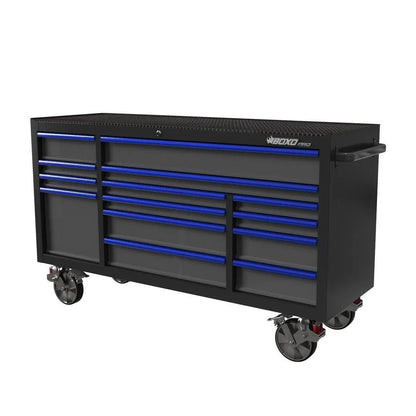 BoxoUSA Pro Series | 72" 14-Drawer Rolling Tool Box UATD7214-BK-1-B