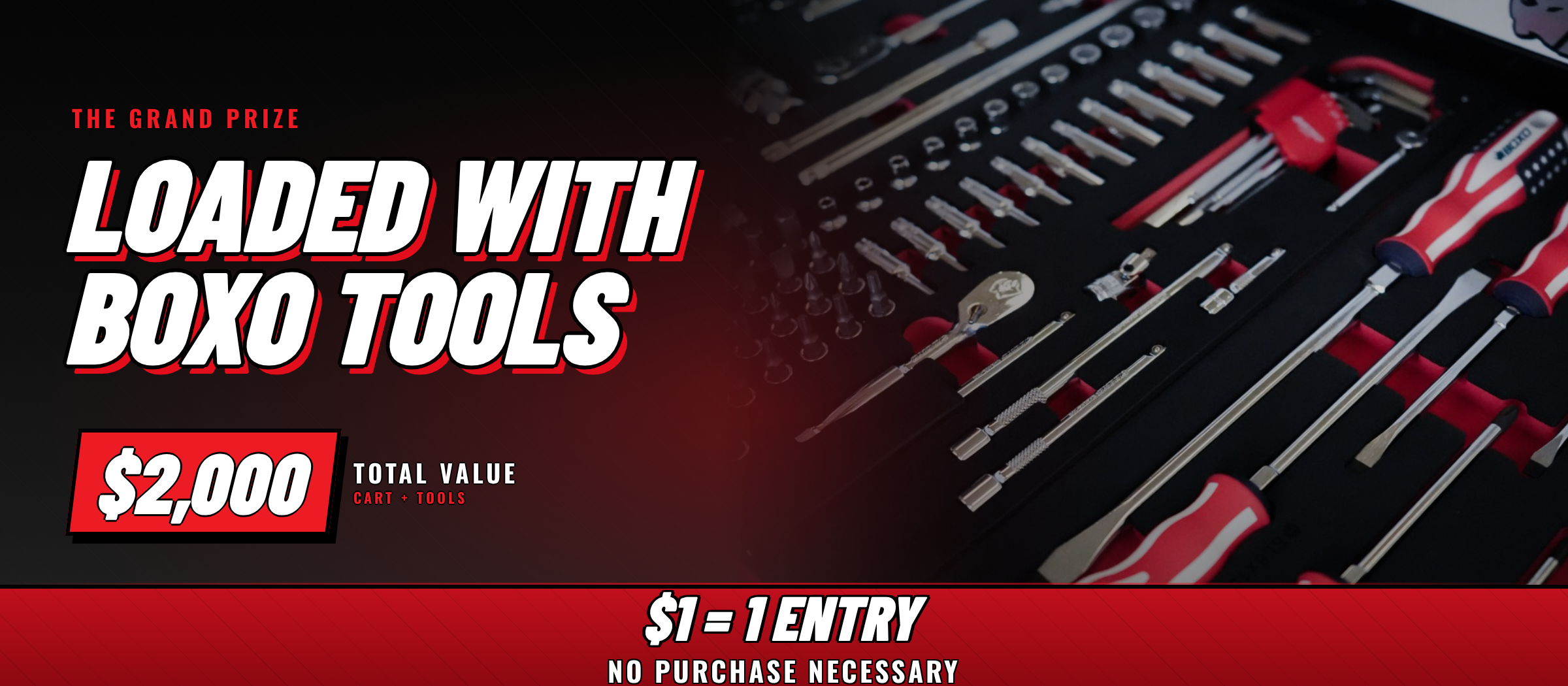 Win the cart and everything in it — 222-piece pro tool kit
